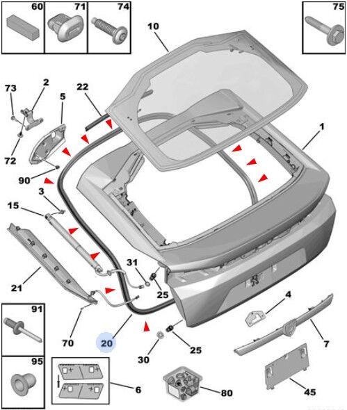 Peugeot 408 Bagaj Kapağı Fitili PSA Orijinal 9849859880