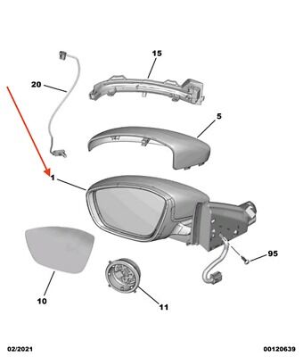 Peugeot 2008 P24E Sol Dış Dikiz Aynası PSA Orijinal 98471897XT