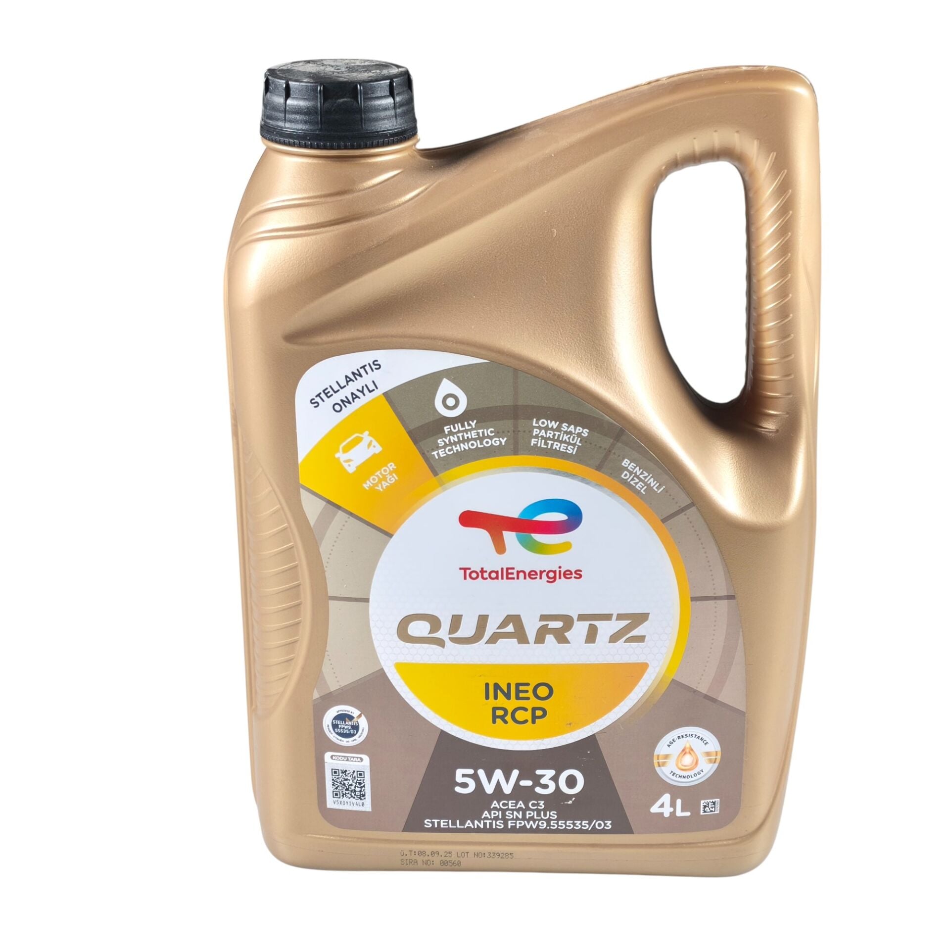Total Quartz 5W30 İneo RCP 4 Litre Motor Yağı Psa Yeni Nesil Motorlar 235459