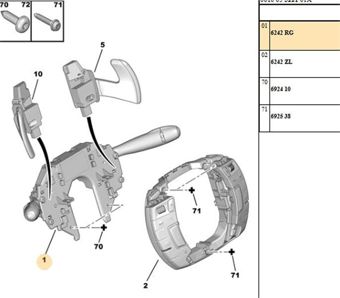 Citroen C5 X7 Far Kumanda Kolu Orijinal 6242.RG